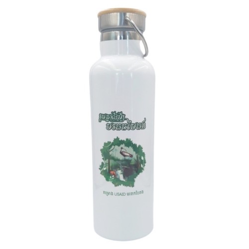 Promotional 750ml Stainless Steel Bottle Bamboo Lid